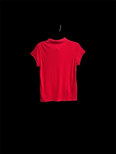 IZOD RED Girls' School Uniform Short Sleeve Interlock Polo Shirt, US XL (18.5) - Picture 2 of 7