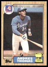 1987 Topps Andres Thomas #296 Atlanta Braves RC MLB Rookie Card Baseball Card. rookie card picture