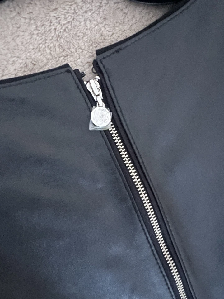 Chaleco para mujer White House Black Market 100 % forro de cuero general talla 12 nuevo Foto 3 de 4