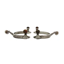 AJ Tack Youth Stainless Steel Flower Engraved Spurs