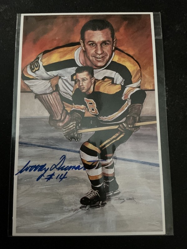WOODY DUMART #2246/10,000 AUTOGRAPHED LEGENDS OF HOCKEY CARD BOSTON HOCKEY HOF