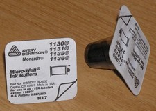 Lot of 2 Avery Monarch Black Ink Rollers for 1130, 1131, 1135  1136 Label Guns