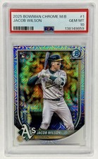 2025 Bowman Chrome Mega Box Jacob Wilson #1 RC Athletics PSA 10
