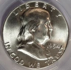 1954 p PCGS MS65 Silver FRANKLIN 1/2$ BLAST WHITE BEAUTY