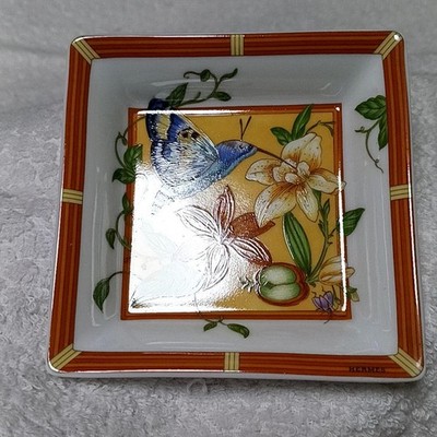 HERMES トゥカン置き型灰皿 Hermes Toucan Elephant Ashtray Square Plate 3.1in Mini Tray Vide