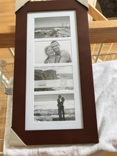 Malden International Design 4 Pictures (4x6) Cherrywood Frame 11"x21" NEW