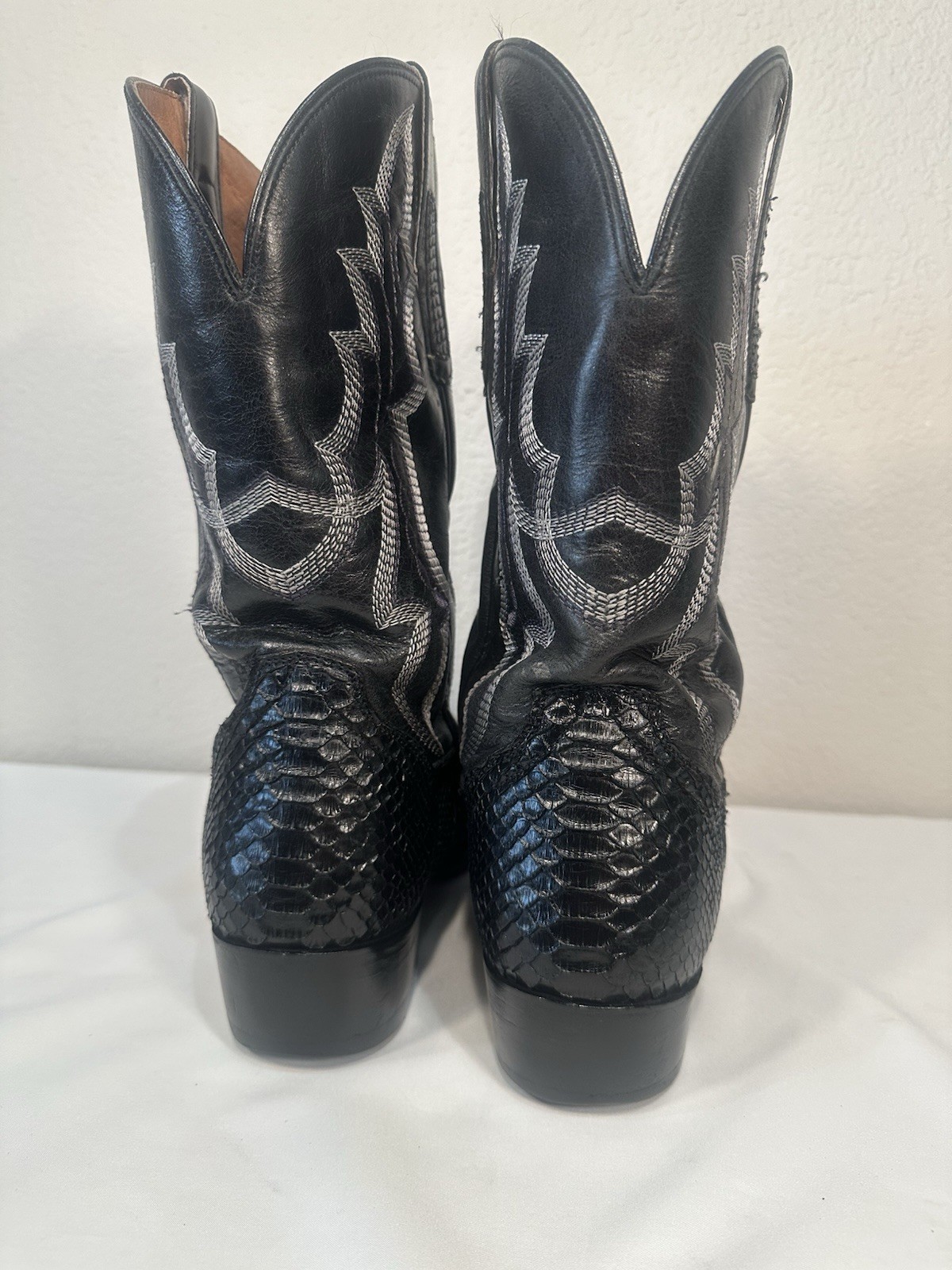 Men’s Dan Post Black Python Cowboy Boots Size 10.5 - image 5