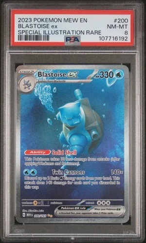 2023 Pokemon Mew En-151 Blastoise ex Special Illustration Rare 200/165 PSA 8