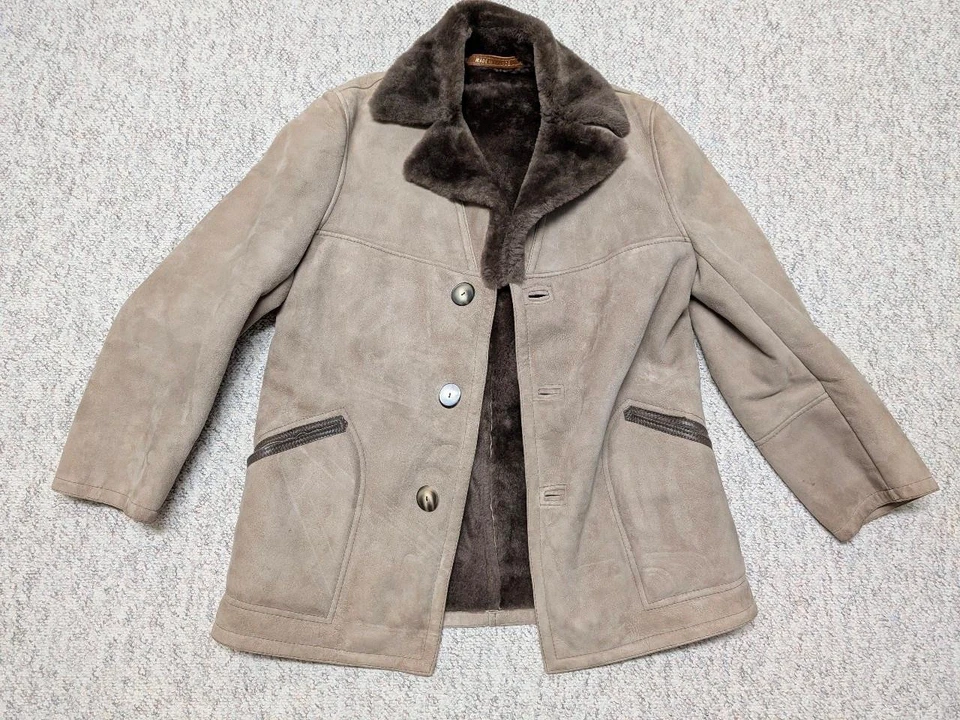 Винтажный SHEARLING овчины кожи NORDSTROM коричневый 42 Western ранчо M Франция - Изображение 3 из 4