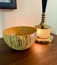 Vintage Handmade Spalted Turned Maple Wood Bowl