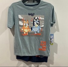 Bluey Boys' Short Sleeve Graphic Tee and Shorts Set, 2-Piece Size 7