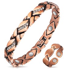 Copper Bracelets for Women, Magnetic Bracelets  Magnetic Rings with 3500