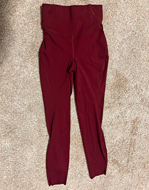 Lululemon Align High Rise Ankle Leggings Burgundy Size 0 Yoga Stretch