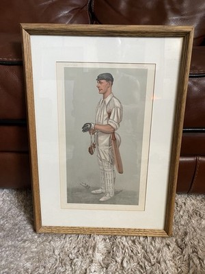 VANITY FAIR SPY Gilbert Laird Jessop 'the Croucher' Cricket Batsman 1901 W/COA