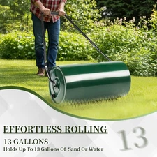 LEADZM 24in Heavy Duty Steel Lawn Roller, Garden Roller Can Be Filled