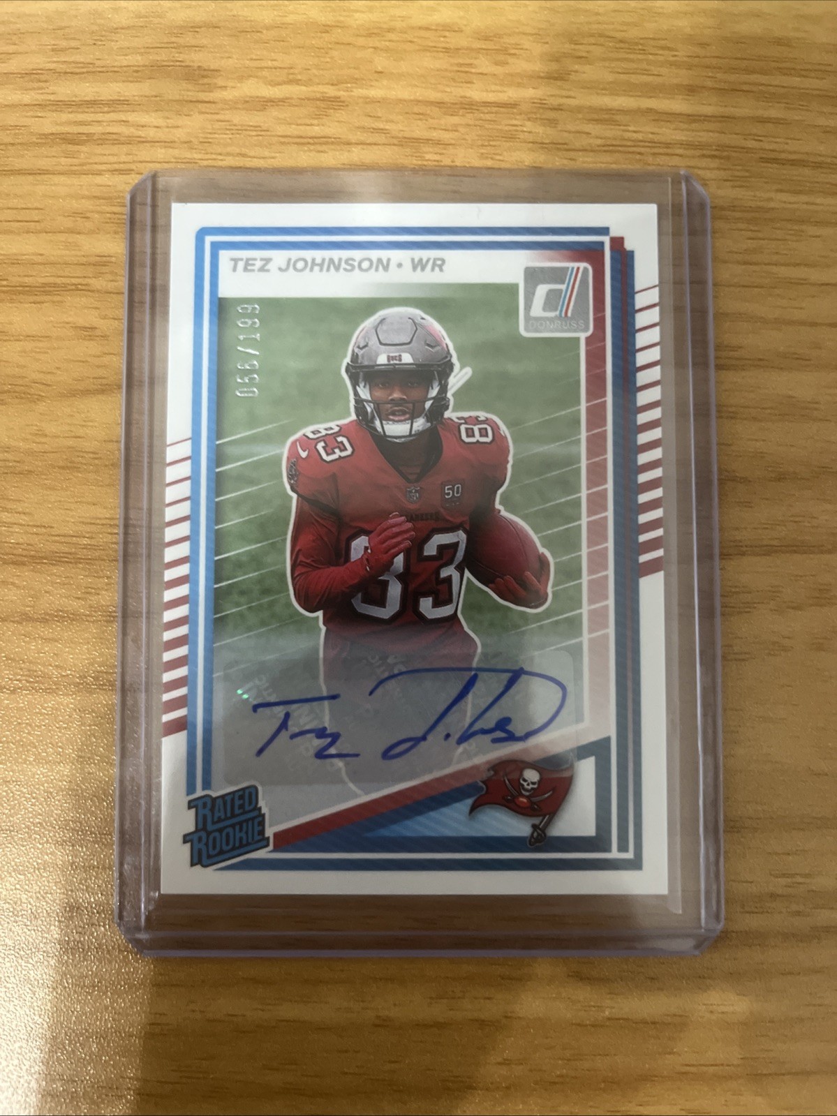 2025 Panini Donruss Rated Rookie Tez Johnson #313 Autographs /199 (AU, RC)