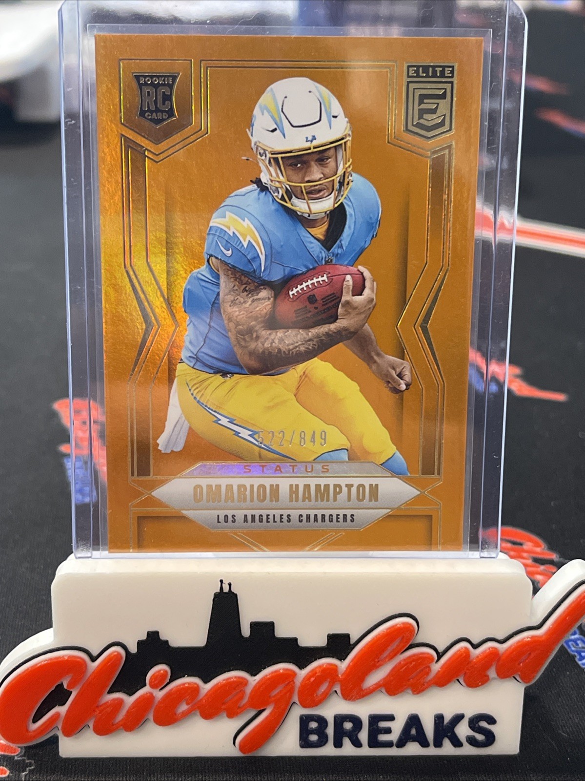 2025 Donruss Elite OMARION HAMPTON Rookie #132 Status Metallic Orange /849 SB