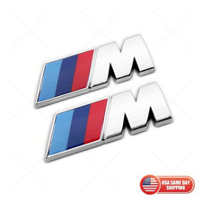 2pcs Fit For Bmw M-performance Trunk Fender Abs 5.5cm Stickers Chrome 2pcs Fit For Bmw M-performance Trunk Fender Abs 5.5cm Stickers Chrome