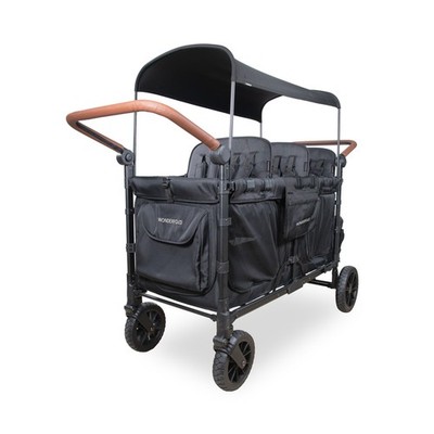 Wonderfold W6 Luxe Pro Kinderwagen 6-Sitzer Bollerwagen Jet Black TOP