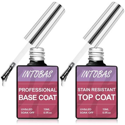 Base und Top Coat UV Nagellack Super Shine 2x15ML, Base Coat und No Wipe Top ...