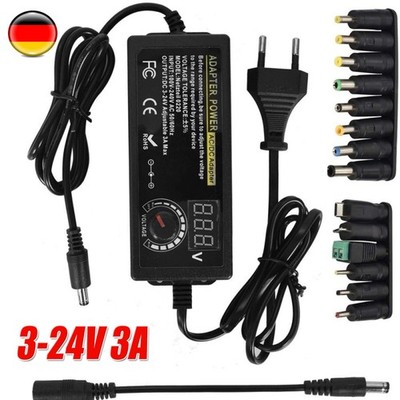 72W Einstellbares AC/DC Netzteil Adapter Ladegerät variable Spannung Universal