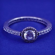 Size 7.75, vintage ALE sterling 925 silver engagement ring with cz