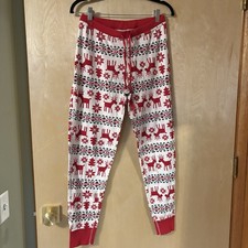 Hanna Andersson Adult Holiday Long John Pajama Pants in Dear Deer Medium EUC