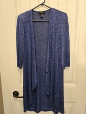 R & M RICHARDS Women Dressy Evening Jacket Blue Heathered Cardigan Size 8