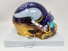 Randy Moss Signed Custom Chrome 2 Tone Vikings Mini Helmet Facemask BAS COA BUF