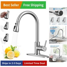 Kitchen Faucet with Pull Down Sprayer, Brushed Nickel Kitchen Sink Faucet Sin...