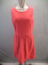 NWT JCrew Size L Womens Red Cotton Blend Stretch Zipper Beauty A Line Dress 982