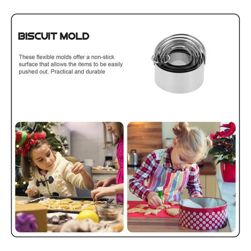 Set 5 Pezzi Cerchio Mousse Stampo Torta Rotondo Antiaderente Acciaio Inox - Foto 7 di 12