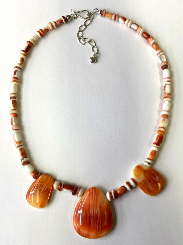 HSN Jay King Sterling Silver Red Spiny Oyster Shell 18" Bead Necklace