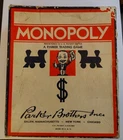 Vtg 1930s Monopoly Game Parker Bros Blue Red Box Wood Pieces NO Board