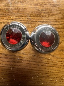 Air Brake Valve Tractor Trailer Knob Set Screw-on Chrome Red Jewel GG#95875-925