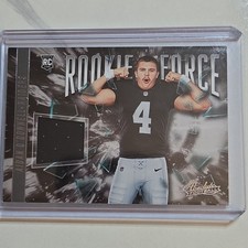 Panini 2023 Absolute Aidan O'Connell Raiders Rookie Memorabilia Card #RF-5. rookie card picture