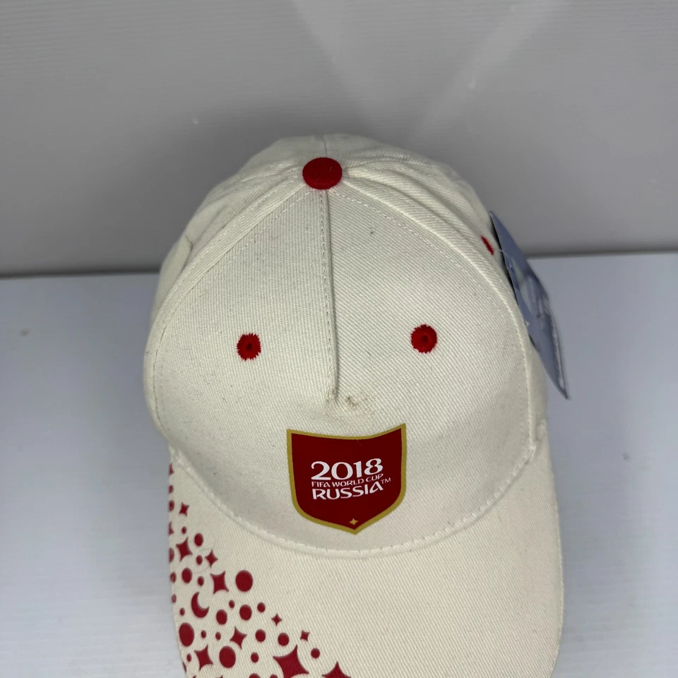 Copa Mundial de la FIFA Rusia 2018 gorra roja blanca correa trasera gorra de béisbol ajustable Foto 2 de 4
