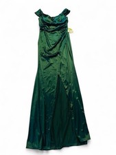 Windsor Emerald Green Satin Off-Shoulder Gown Dress NWT Size Medium