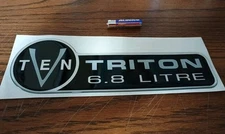 6.8 Litre Triton V10 Silver 3D Stick On Emblem New Large