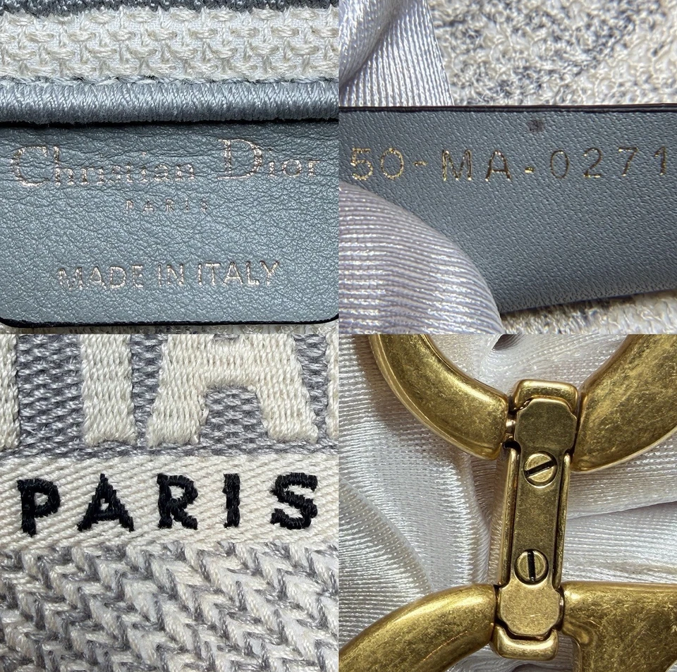 Bolso de mano Christian Dior Saddle logotipo bordado lona oblicua mediano Foto 2 de 4
