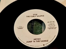 JUMP 'N THE SADDLE BAND THE CURLY SHUFFLE / JUMP FOR JOY 7" 45 Rpm Mint Pro OOP