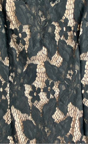 Adrianna Papell Damen schwarz Blumen Spitze Langarm Cocktailkleid Gr. 12 Neu mit Etikett - Bild 8 von 9