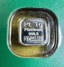 1 Gram Platinum Bar - argor-Heraeus .9995 Fine - sealed assay card - Swiss made 3110.35 per troy oz