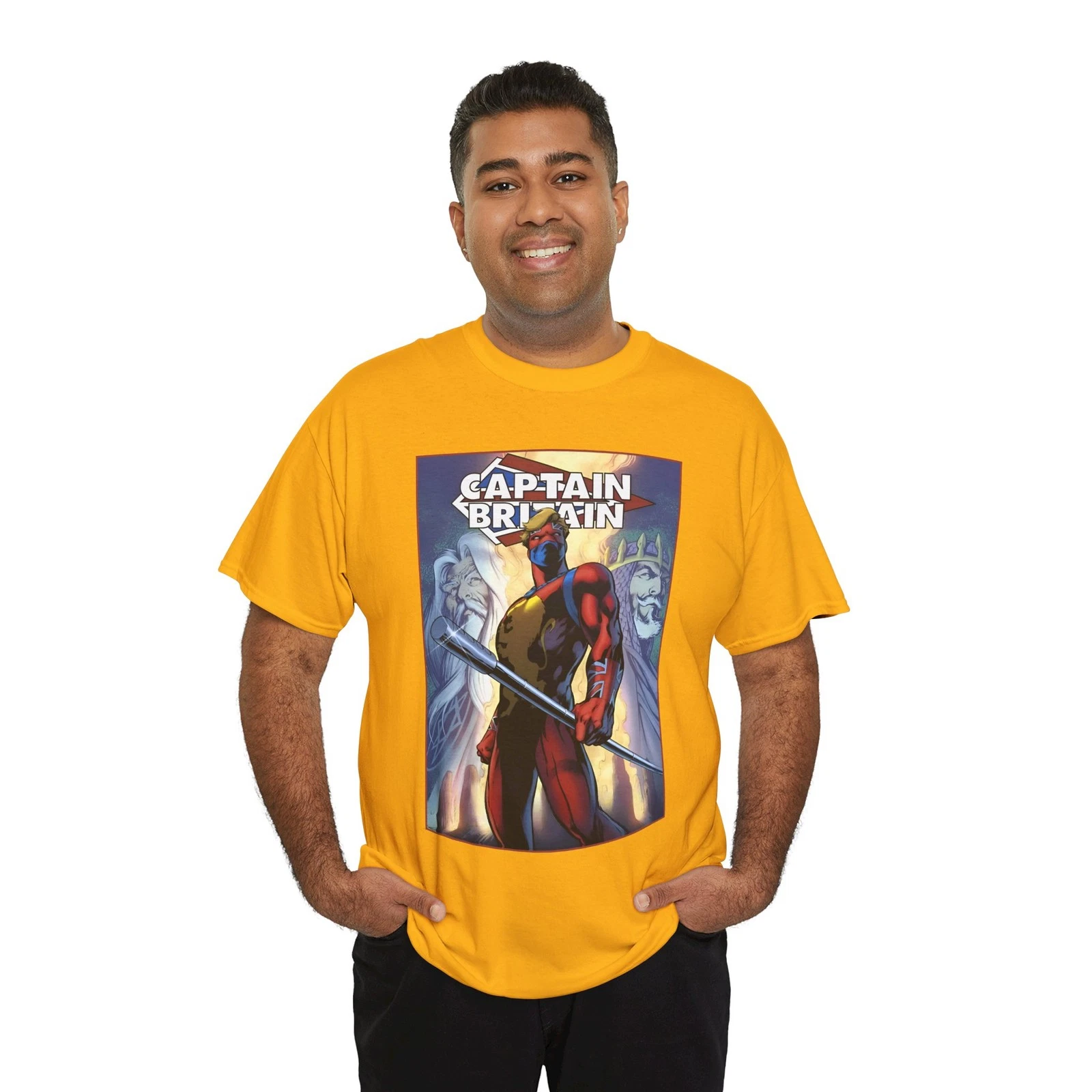 Captain Britain T-Shirt - Alan Davis Art - Excalibur Leader - Marvel Comics