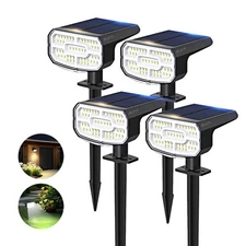 Solar Lights Outdoor Waterproof IP65, Super Bright LED, 2CCT 4 Lighting Modes...