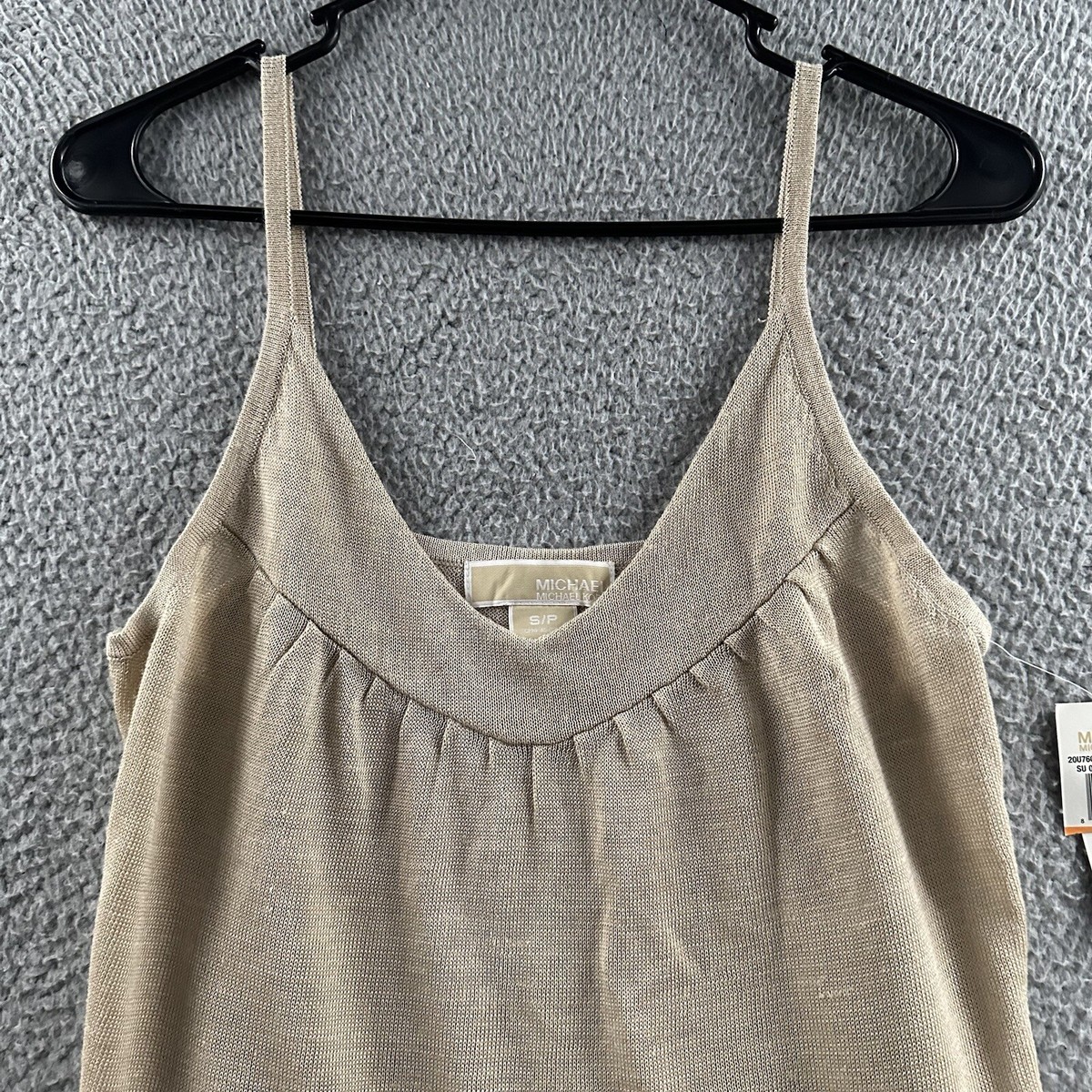 Michael Kors Womens Top Beige Size Small Tank Ramie Viscose Blend