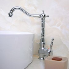 Polished Chrome Brass Swivel Kitchen Sink Bathroom Basin Mixer Tap Faucet fnf671