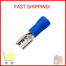 Baomain 0.187" Blue Female Insulated Spade Wire Connector 3/16'' 100PCS