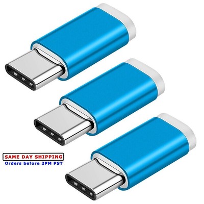 Boosting 3-Pack Micro USB to Type C Adapter Converter Micro-B to USB-C Connector