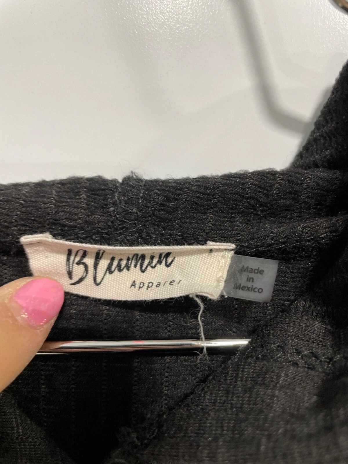 VETEMENTS Felpa con cappuccio Blumin Apparel con bottoni davanti taglia 1XL manica lunga tinta unita nera calda relax